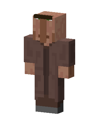 Minecraft Villager skin, 3D preview