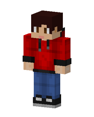 Red Hoodie Guy skin, 3D preview
