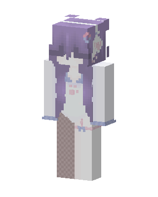 Purple Anime Girl skin, 3D preview