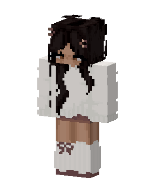 White Anime Girl skin, 3D preview