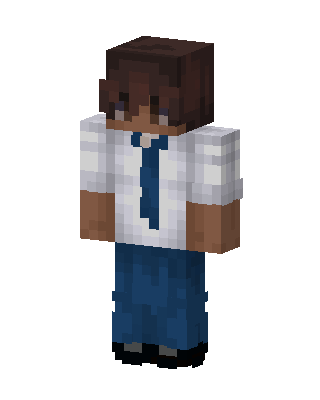 Blue Tie Student skin, 3D preview