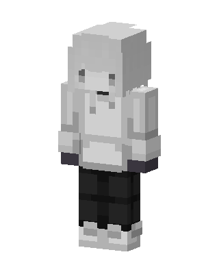 Gray Hoodie Boy skin, 3D preview