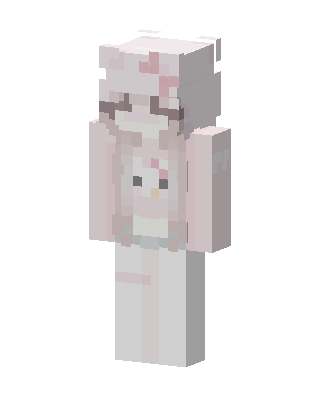Pastel Kitty Hoodie skin, 3D preview