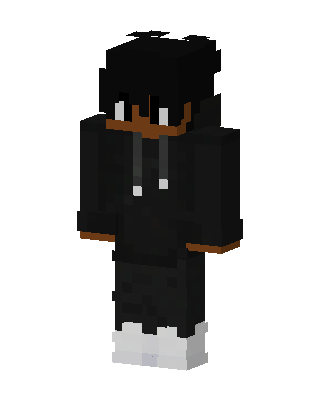Black Hoodie Boy skin, 3D preview