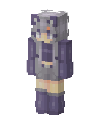 Lavender Hoodie Girl skin, 3D preview