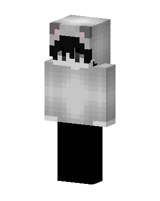 Gray Cat Hoodie skin, 3D preview