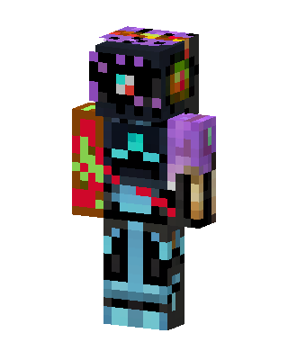 Neon Glitch Enderling skin, 3D preview