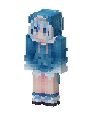 Blue Hoodie Girl Minecraft skin