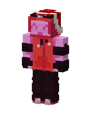 Santa Axolotl Hoodie skin, 3D preview