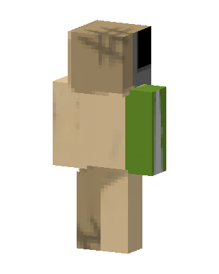 Paper Bag Backpacker skin, 3D preview
