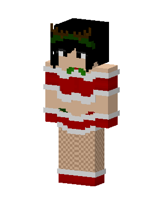 Red Holiday Girl skin, 3D preview
