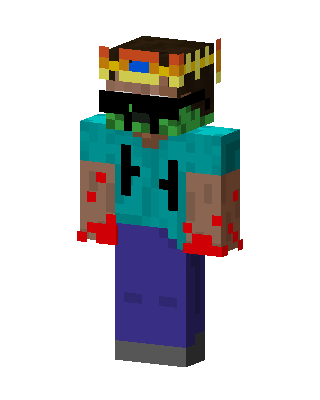 Teal Crowned Villain Boy skin, 3D preview