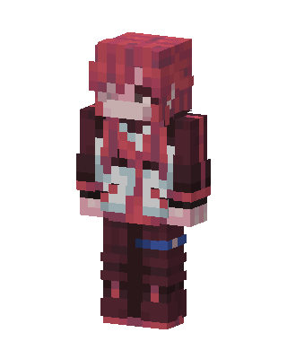 Crimson Hoodie Girl skin, 3D preview