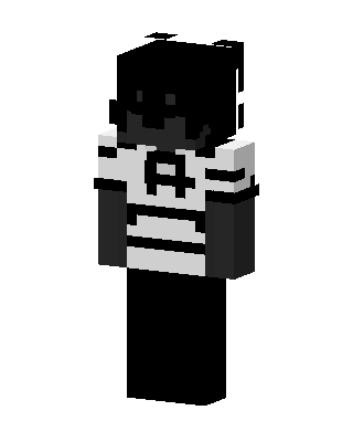 Black Emo Boy skin, 3D preview