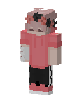 Pink Hoodie Boy skin, 3D preview