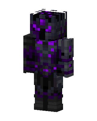 Black Glowing Villain Boy skin, 3D preview