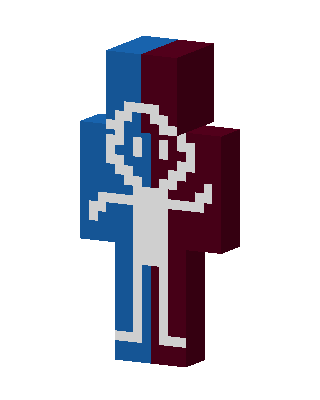 Split Stickman skin, 3D preview