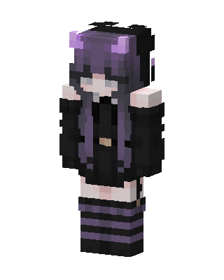 Black Anime Girl skin, 3D preview