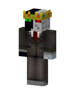 Gray Crowned Villain Boy Minecraft skin
