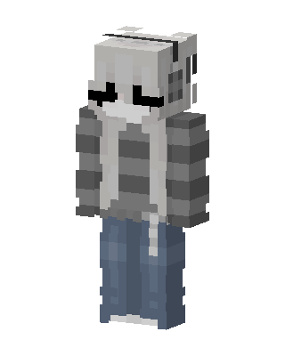 Gray Hoodie Bunny skin, 3D preview