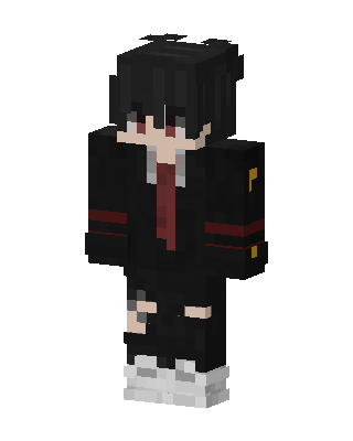 Crimson Tie Student skin, 3D preview