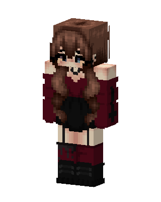 Red Anime Girl Minecraft skin
