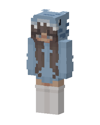 Shark Hoodie Girl skin, 3D preview