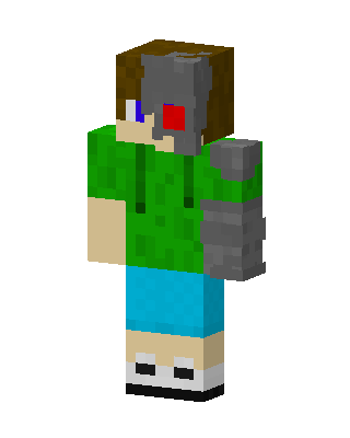 Cyborg Hoodie Kid skin, 3D preview