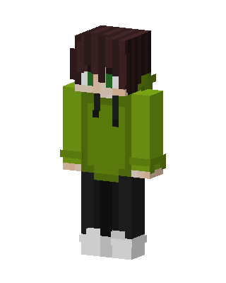 Green Hoodie Boy skin, 3D preview