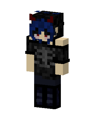 Black Anime Boy skin, 3D preview