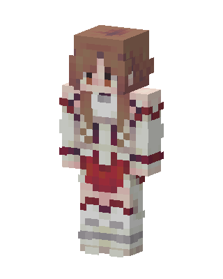 White Anime Girl skin, 3D preview