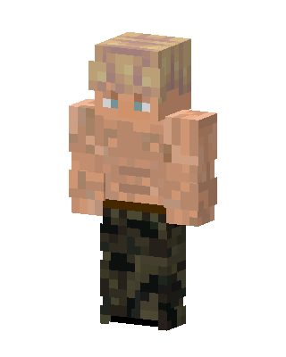 Shirtless Commando skin, 3D preview