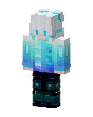 Cyan Hero Girl skin, 3D preview