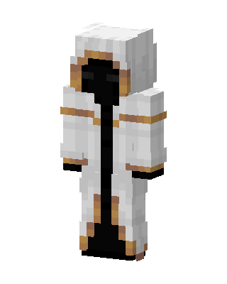 White Hooded Robe skin, 3D preview