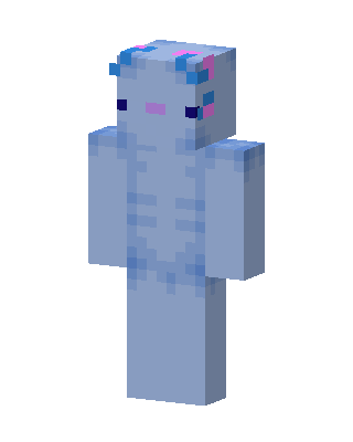 Blue Axolotl skin, 3D preview
