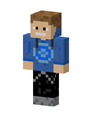 Blue Hoodie Guy skin, 3D preview