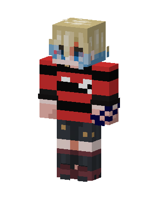 Red Anime Boy skin, 3D preview