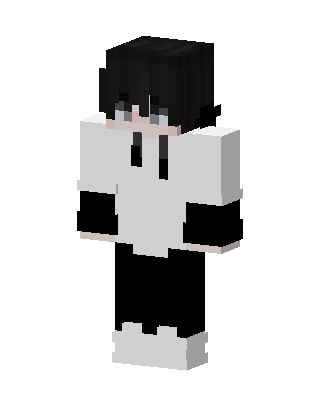 Monochrome Hoodie Boy skin, 3D preview