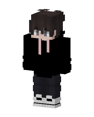 Dark Hoodie Boy skin, 3D preview
