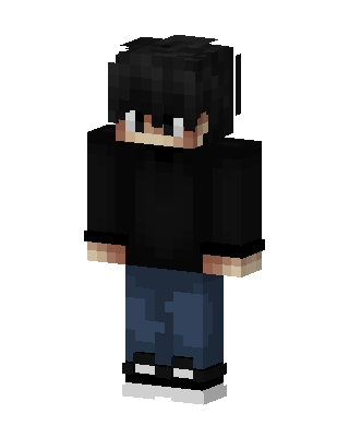 Black Hoodie Boy skin, 3D preview