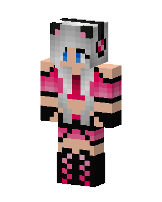 Pink Panda Girl skin, 3D preview