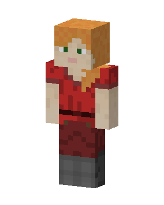 Red Player Girl skin, 3D preview