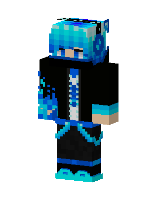 Blue Flame Hoodie skin, 3D preview