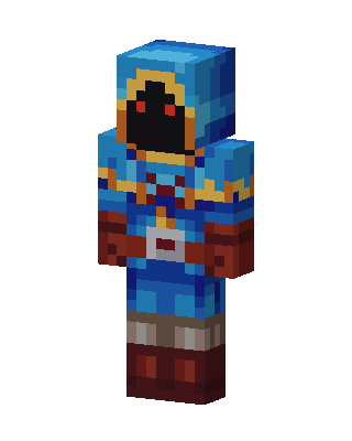 Blue Hooded Mage skin, 3D preview
