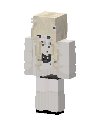 Snowy Cat Girl skin, 3D preview