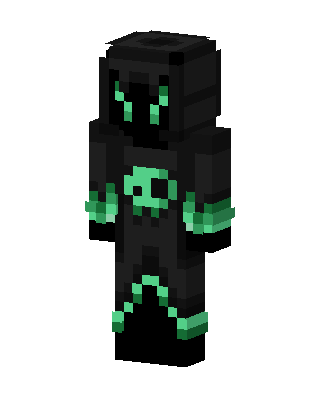 Black Glowing Villain Boy skin, 3D preview