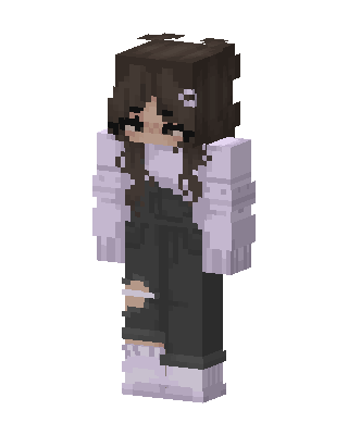 Lavender Overalls Girl skin, 3D preview