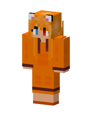 Orange Cat Hoodie skin, 3D preview