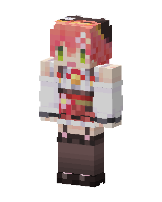 Pink Student Girl skin, 3D preview