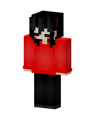 Red Hoodie Girl skin, 3D preview